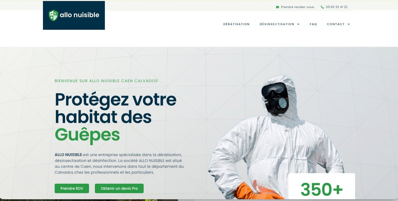Site web d'Allo Nuisible Caen, dératisation